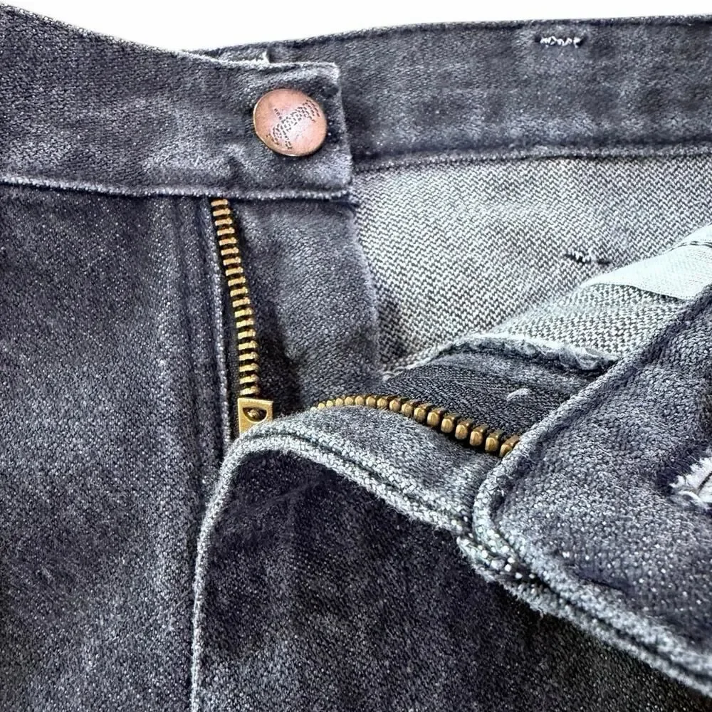 Vintage 90s Wrangler Jeans Black Faded Denim USA Made Cowboy Cut Mens 29x32 EUC